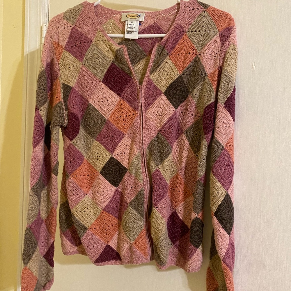 Talbots vintage crochet cardigan sweater